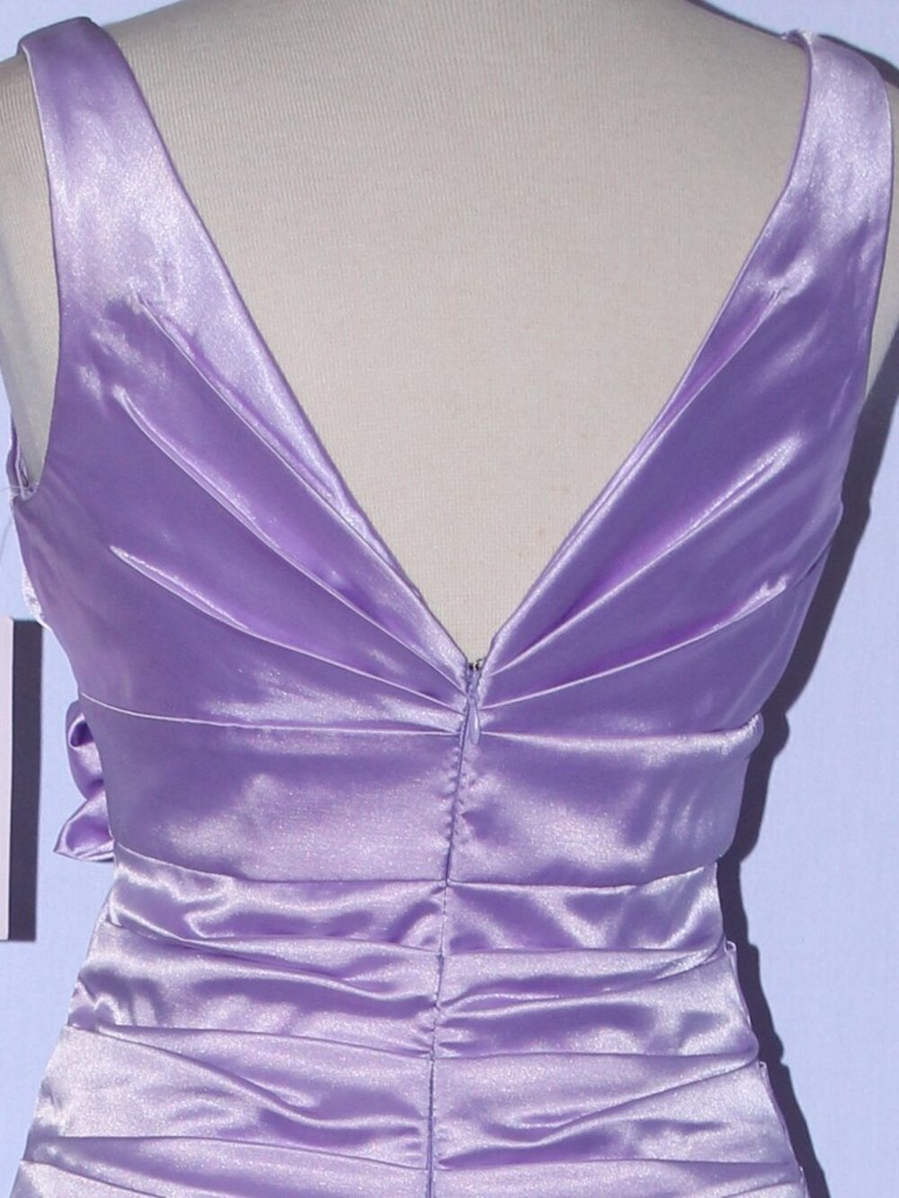 Cindy #1193 Long Satin Fit & Flare Bridesmaid Evening Gown-Size 4X- LILAC- NWT - Picture 5 of 5